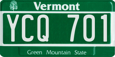 VT license plate YCQ701