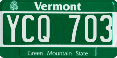VT license plate YCQ703