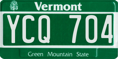 VT license plate YCQ704