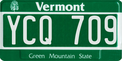 VT license plate YCQ709