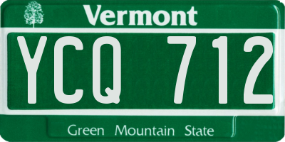 VT license plate YCQ712