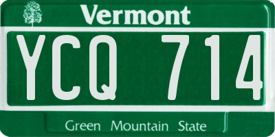 VT license plate YCQ714