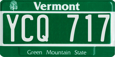 VT license plate YCQ717