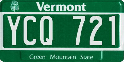 VT license plate YCQ721