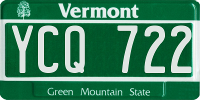 VT license plate YCQ722