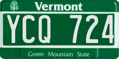 VT license plate YCQ724