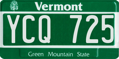 VT license plate YCQ725