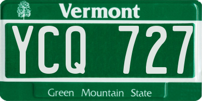 VT license plate YCQ727