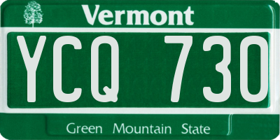 VT license plate YCQ730