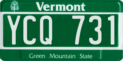 VT license plate YCQ731