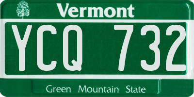 VT license plate YCQ732