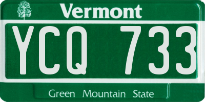 VT license plate YCQ733