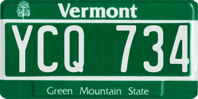 VT license plate YCQ734
