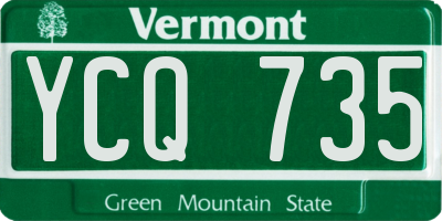 VT license plate YCQ735