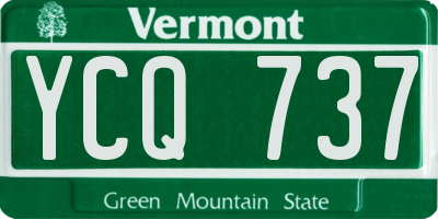 VT license plate YCQ737