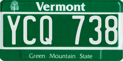 VT license plate YCQ738