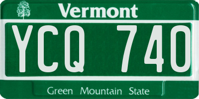 VT license plate YCQ740