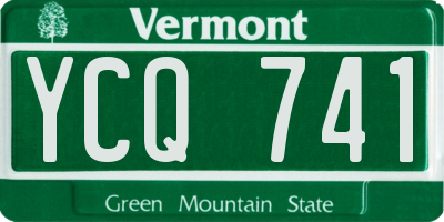 VT license plate YCQ741