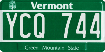 VT license plate YCQ744