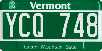 VT license plate YCQ748