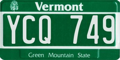 VT license plate YCQ749