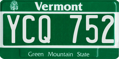 VT license plate YCQ752