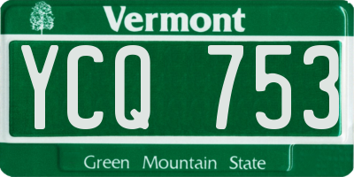 VT license plate YCQ753