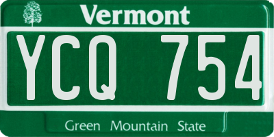 VT license plate YCQ754
