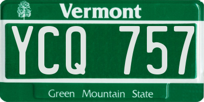 VT license plate YCQ757