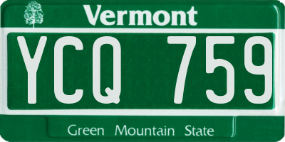 VT license plate YCQ759