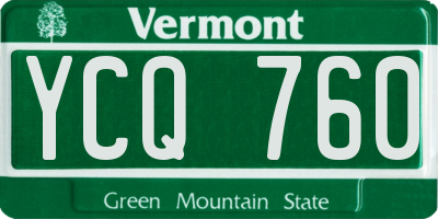 VT license plate YCQ760
