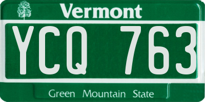 VT license plate YCQ763