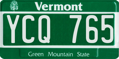 VT license plate YCQ765