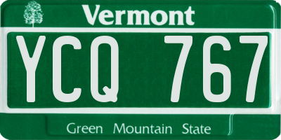 VT license plate YCQ767
