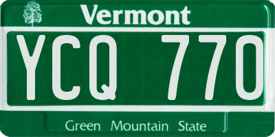 VT license plate YCQ770