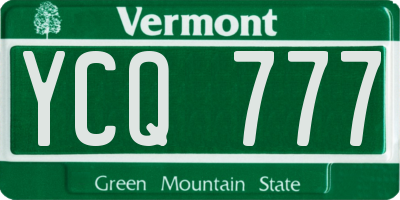 VT license plate YCQ777