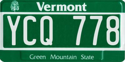 VT license plate YCQ778
