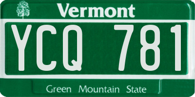 VT license plate YCQ781