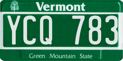 VT license plate YCQ783
