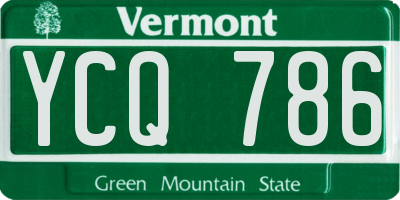 VT license plate YCQ786