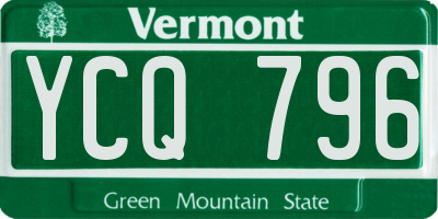 VT license plate YCQ796