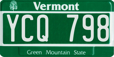 VT license plate YCQ798
