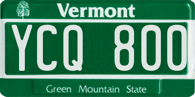 VT license plate YCQ800