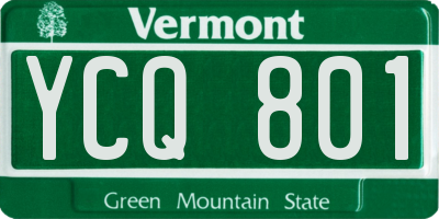VT license plate YCQ801