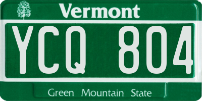 VT license plate YCQ804