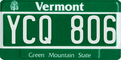 VT license plate YCQ806