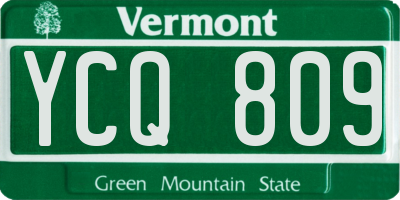 VT license plate YCQ809