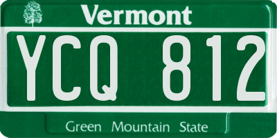 VT license plate YCQ812