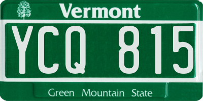 VT license plate YCQ815