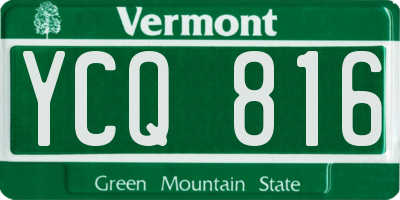 VT license plate YCQ816